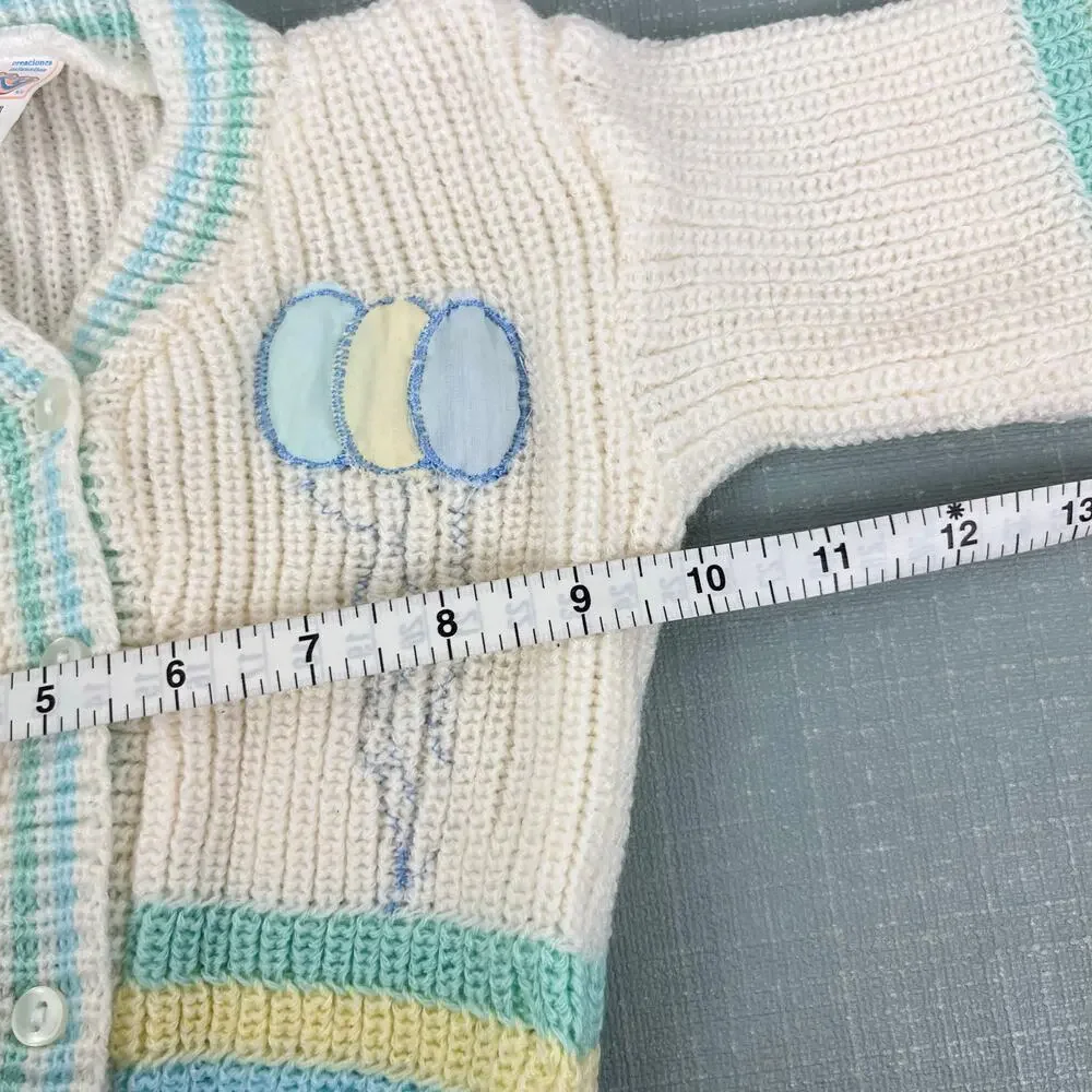 Vintage Two Piece Teddy Bear Balloon Sweater Set Baby Boy